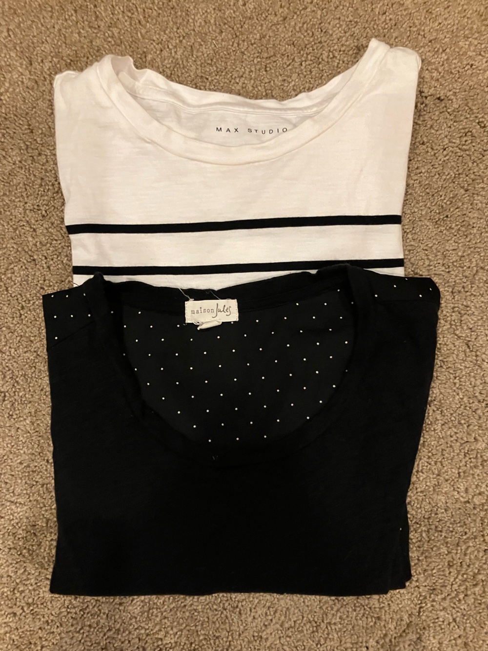 100% cotton tee shirt lot- classic stripe, polka dot back